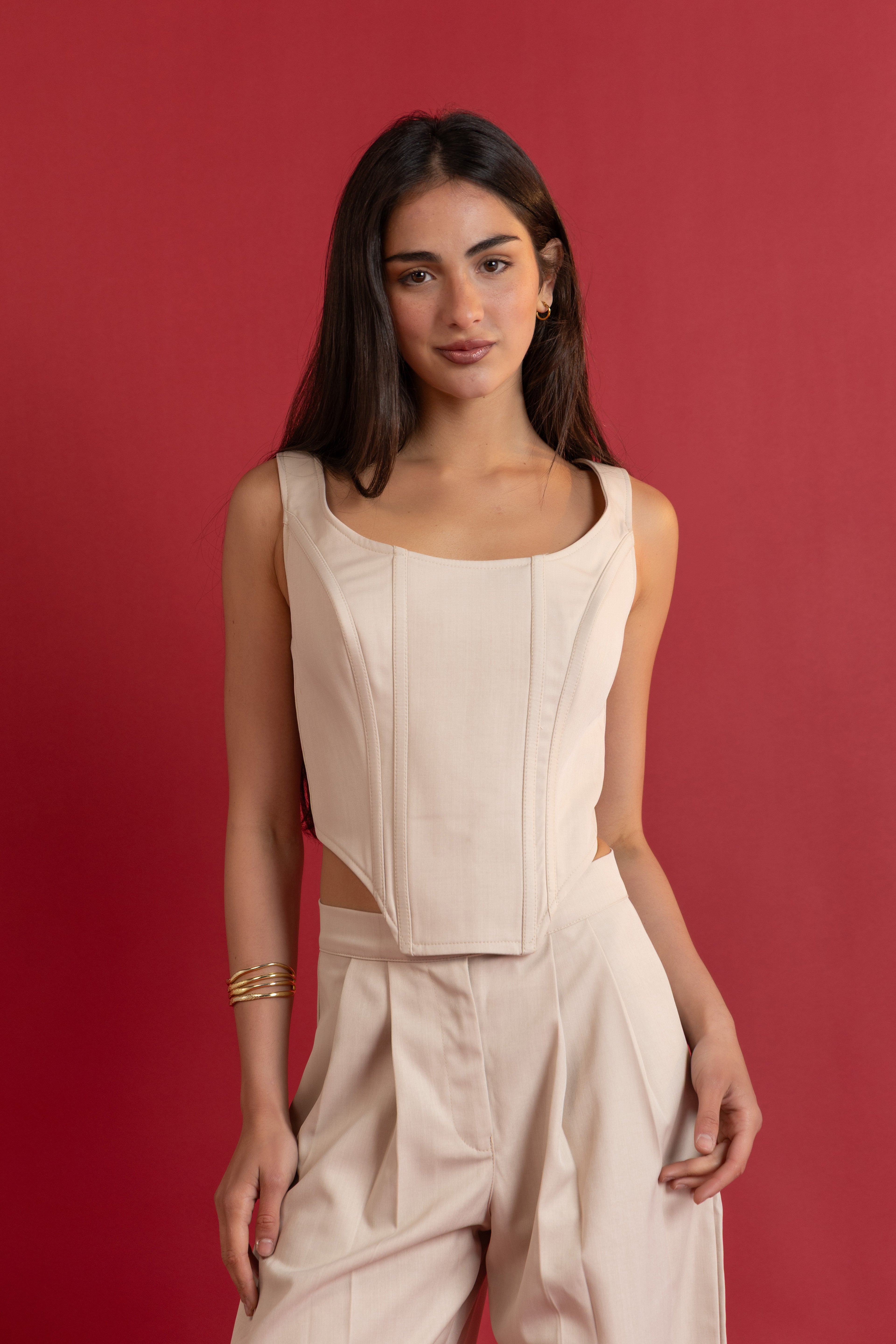 Structured Beige Top