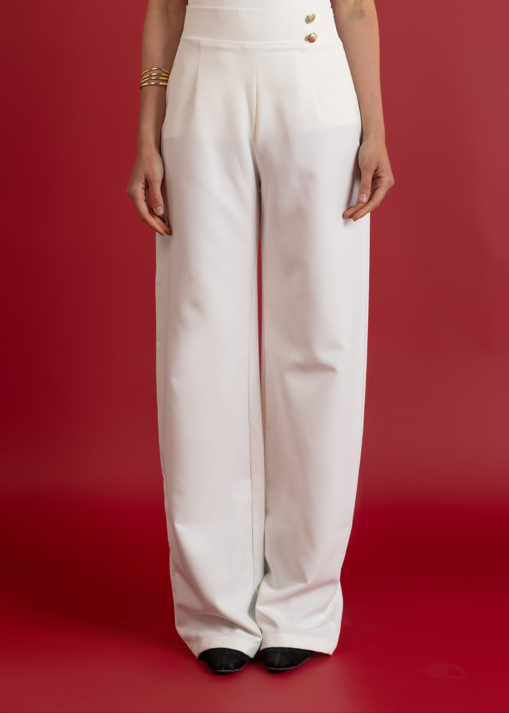 White Wide Leg Pants